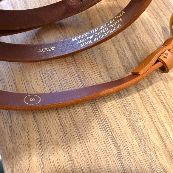 J.Crew Tan Leather Belt with Gold Buckle - Picture 4 of 4